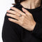 Bague 56 Bague Art déco vintage en or blanc 14 carats avec diamants et émeraude 58 Facettes G13877