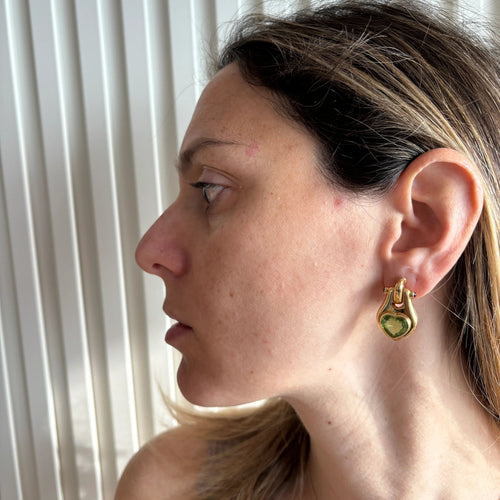 Boucles d'oreilles Boucles d'oreilles Bulgari en or jaune 18 carats avec péridot et rubis 58 Facettes