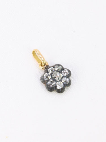 Pendentif Pendentif fleur Napoleon III or argent diamants taille ancienne 58 Facettes 965