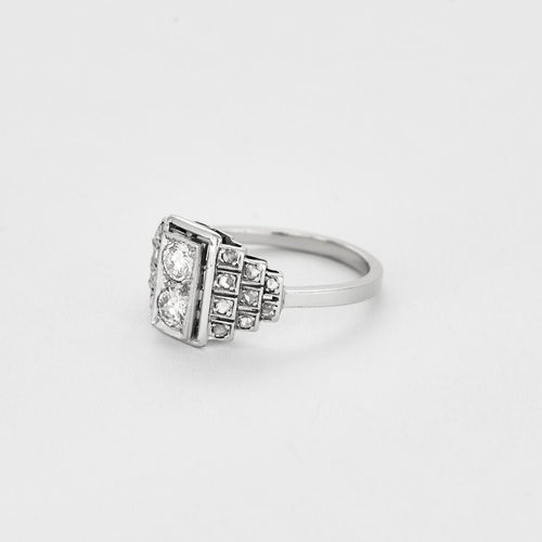 Bague 55 Bague or gris et diamants 58 Facettes PER15083