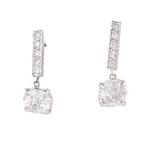 Boucles d'oreilles Boucles d'oreilles or blanc, diamants. 58 Facettes 33788