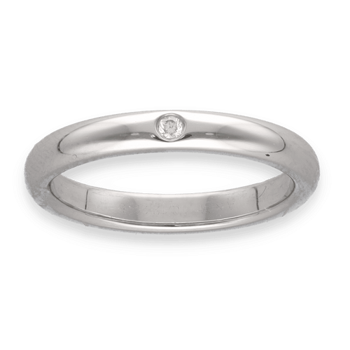 Bague 52 Bague Tiffany & Co en platine avec diamant brillant 0,02 ct F-VVS - Taille 52 58 Facettes FB07740