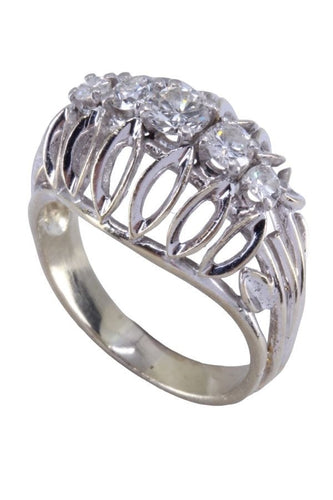 Bague 53 Bague jarretière années '50 diamants 58 Facettes 086201