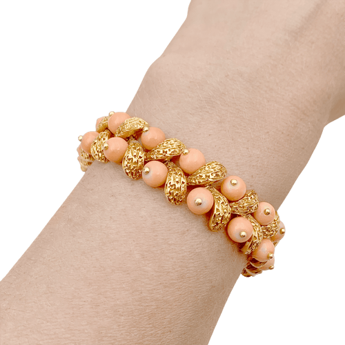 Bracelet Bracelet Van Cleef & Arpels, "Gui", or jaune, corail peau d'ange. 58 Facettes 34654