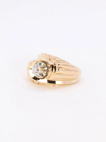 Bague 49 Bague tank or platine diamant taille ancienne 0.25ct 58 Facettes J194