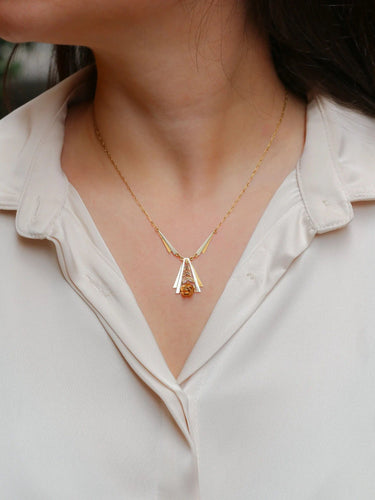 Collier Collier Art Déco fleur 2 ors 58 Facettes 1053.5