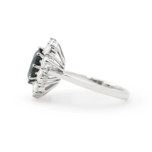 Bague Bague en or blanc avec saphir et diamants 0,70 58 Facettes