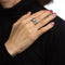 Bague 52 Bague Art déco vintage en or 18 carats avec diamants et saphirs, bande en platine, bijoux de succession 58 Facettes G11390