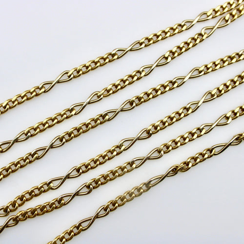 Collier Chaîne italienne vintage en or 18 carats avec maillons gourmette et infini 58 Facettes