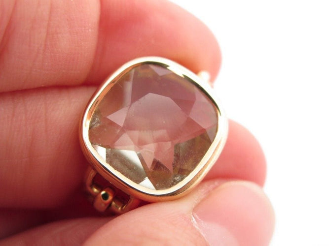 Bague 51 bague POIRAY indrani en or jaune prasiolite 58 Facettes 259580