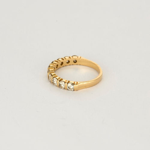 Bague 52,5 Demi-Alliance or jaune et diamants 58 Facettes MEA4355