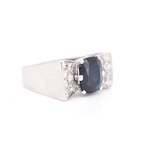 Bague 56 Bague Tank Art Déco Or, Saphir et Diamants 58 Facettes 365