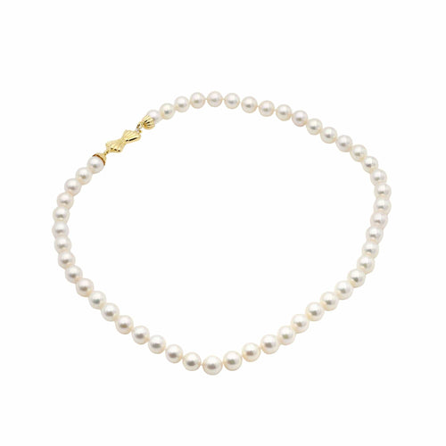 Collier Collier de perles japonaises avec fermoir en or jaune 58 Facettes