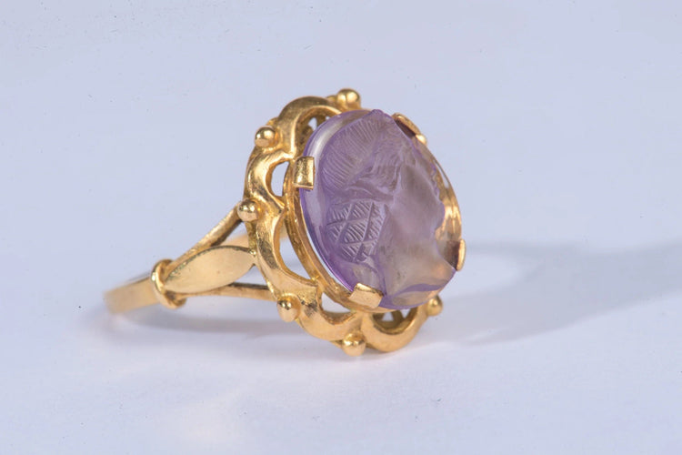 Bague 60 Bague camée, améthyste 58 Facettes 1031