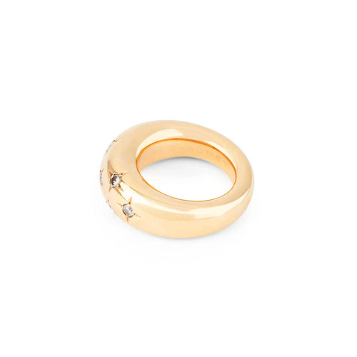 Bague 51.5 Bague jonc de la Maison Chaumet ornée de diamants 58 Facettes 1