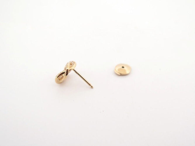 Boucles d'oreilles boucles d'oreilles POIRAY puces tresse or jaune diamants 58 Facettes 260895
