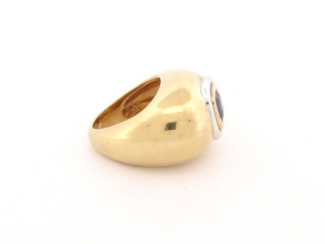 Bague 51 vintage bague POIRAY sertie d'un saphir asscher or jaune 58 Facettes 261195