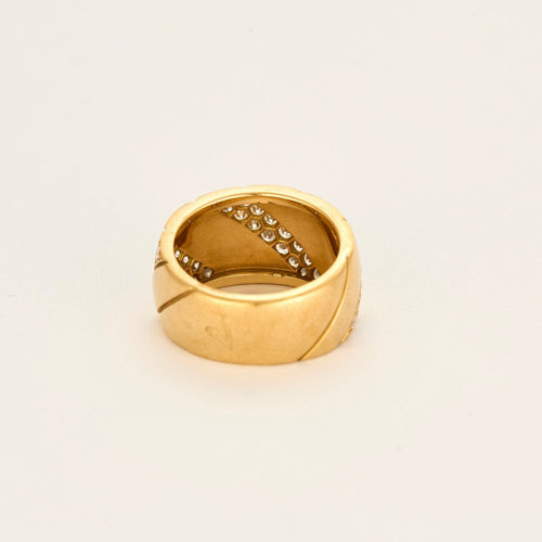Bague 52 Bague jonc or jaune et diamants 58 Facettes CRE0041X2