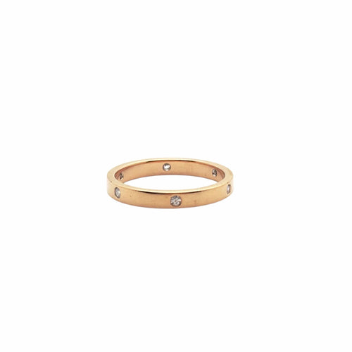 Bague 53 Alliance sertie de diamants en or jaune 18 carats 0,18 ct 58 Facettes 368