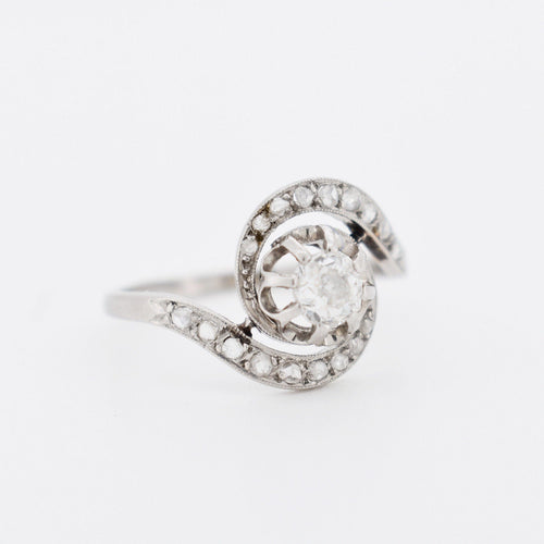 Bague 57 Bague Tourbillon Diamants taille ancienne 0,30 carat 58 Facettes 377
