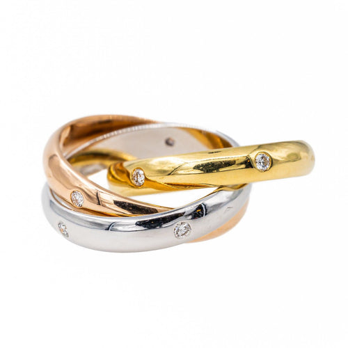 Bague 49 Cartier Bague Alliance Trinity Star Or rose Diamant 58 Facettes 3377194CN
