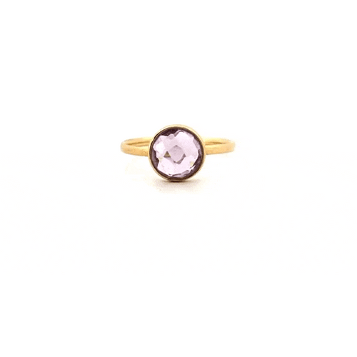 Bague 54 Solitaire Or Jaune & Améthyste 58 Facettes 60-GS35806