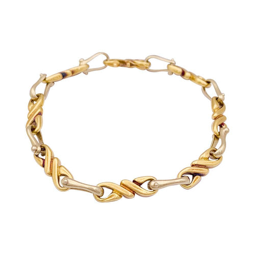 Collier Sautoir et bracelet Hermès, deux ors. 58 Facettes 33857/58