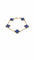 Bracelet Bracelet Alhambra Van Cleef & Arpel agate bleu or jaune 18 carats 58 Facettes