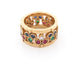 Bague 54 bague CARTIER riviere en or jaune sertie emeraudes rubis saphirs diamant 58 Facettes 264832
