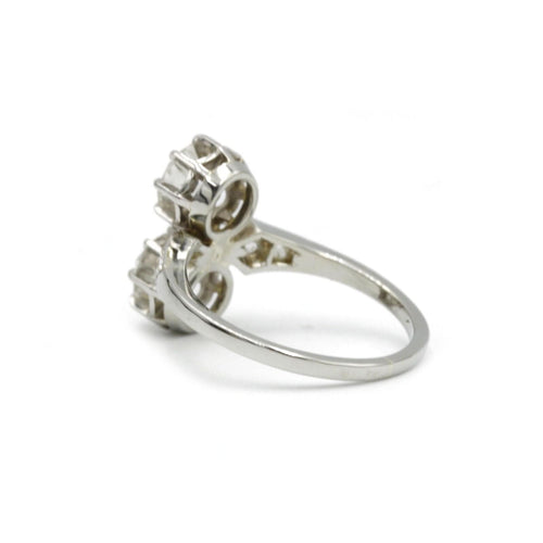 Bague 54 Bague Toi et Moi - Or jaune platine et diamants 58 Facettes 1017