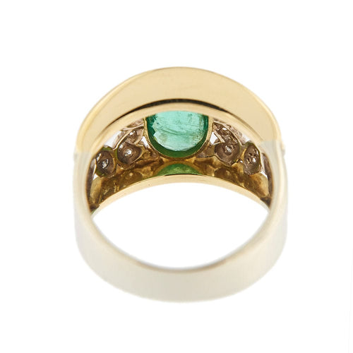 Bague 58 Bague ajourée émeraude et diamants 58 Facettes 36072