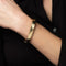 Bracelet Bracelet jonc carré vintage de 10 mm de large en or jaune 14 carats, bijoux fins de domaine, 7 pouces 58 Facettes G13755