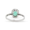 Bague Bague en or blanc avec émeraude zambienne de 0,98 et diamants 58 Facettes