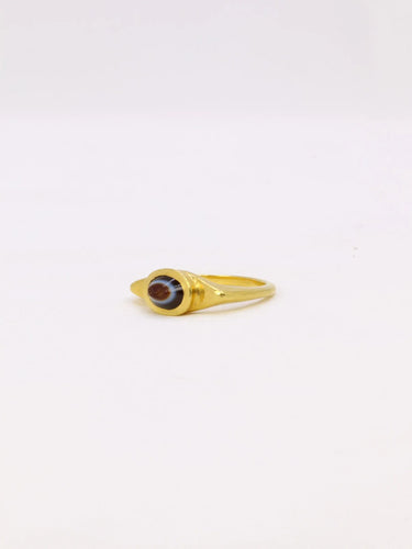 Bague 44 Bague sur agate figurant Athena de profil 58 Facettes 833