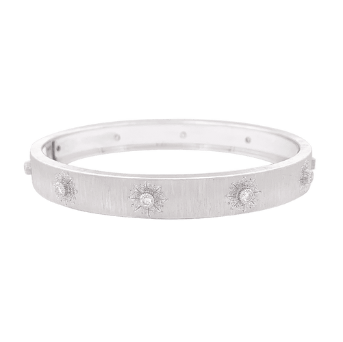 Bracelet Buccelati "Macri Classica" or blanc, diamants. 58 Facettes 34177