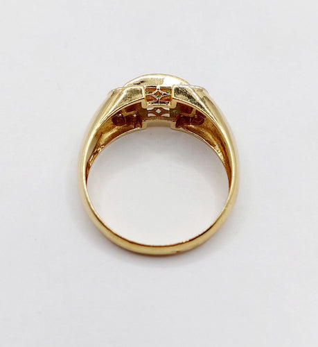 Bague 59 Bague tank style art deco or 18k émeraude calibrées et diamants taille brillants 58 Facettes A05364