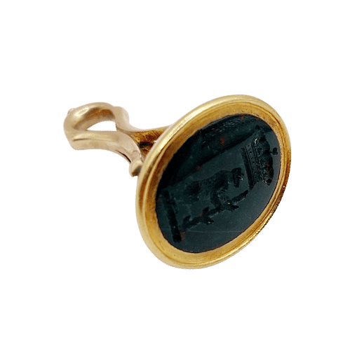 Pendentif Pendentif sceau armoirie ours en or 14k et jaspe sanguin 58 Facettes A06676