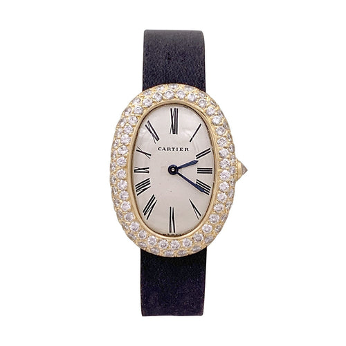 Montre Montre Cartier, "Baignoire", or jaune, diamants. 58 Facettes 34391