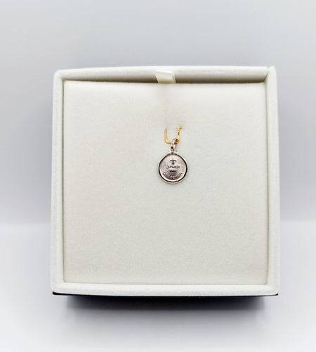 Pendentif AUGIS - Pendentif médaille d'amour or blanc  "+ qu'hier - que demain" - L'Originale Mini 58 Facettes G4350X0000