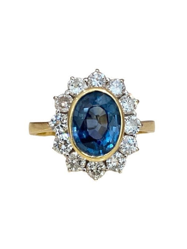 Bague 55 Bague Pompadour saphir et diamants 58 Facettes