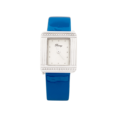 Montre Montre Poiray, "Ma Première",  acier et diamants sur cuir. 58 Facettes 34340