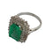 Bague 51 Bague cluster avec émeraude colombienne naturelle certifiée HRD de 3,45 cts en or blanc 58 Facettes E24