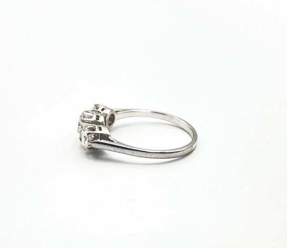 Bague 54 Bague Jarretière Diamants Vintage 58 Facettes