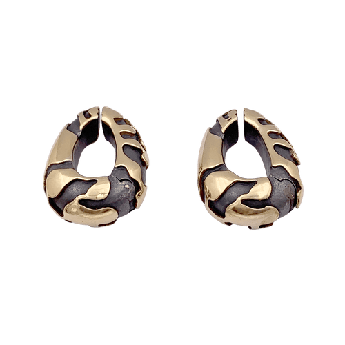 Boucles d'oreilles Boucles d'oreilles, bronze et or jaune. 58 Facettes 34625