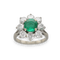 Bague 51 Bague en or gris 18K avec émeraude de Colombie 1,00 ct et 1,60 ct de diamants – Vers 1970 – Taille 51-52 58 Facettes