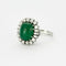 Bague 58 Bague cocktail or gris émeraude cabochon diamants 58 Facettes GU2