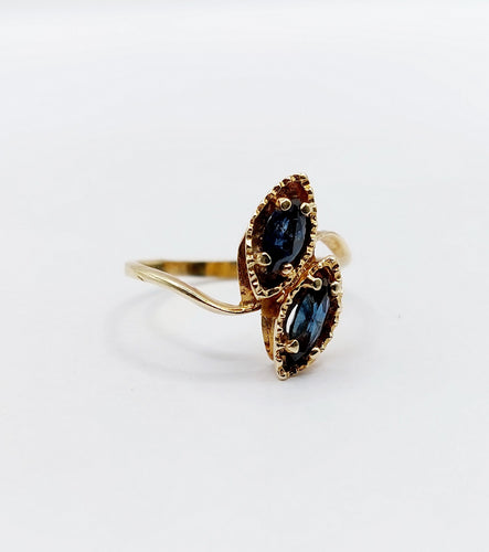 Bague 51 Bague vintage toi et moi or jaune, saphirs 58 Facettes A05847