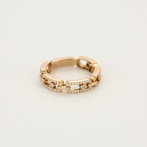 Bague 54 MESSIKA - Move Link Multi Pavée - Bague en or rose et diamants 58 Facettes CAL22184