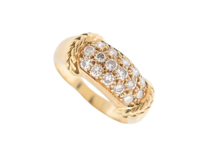 Bague 52 bague bandeau en or jaune et 16 diamants brillants 0.4ct 58 Facettes 258751