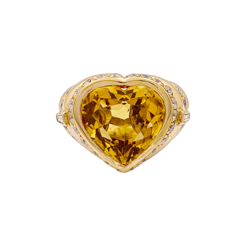 Bague 52 Bague Repossi "Coeur" or jaune, diamants, citrine. 58 Facettes 34359
